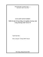 Thiết kế một số hoạt động trải nghiệm cho học sinh trong chương trình Vật lý 10