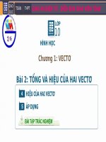 Tiết 4  tổng và hiệu của hai vecto   Giáo Án PPT  Hình Học Lớp 10  HK1