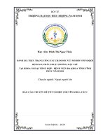 Chuyên đề tốt nghiệp điều dưỡng  đánh giá thực trạng công tác chăm sóc vết mổ đối với người bệnh sau phẫu thuật sỏi ống mật chủ tại khoa ngoại tổng hợp  bệnh viện đa khoa tỉnh vĩnh phúc năm 2020 