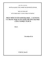 Luận văn Kinh tế ĐỘC QUYỀN: Phần mềm tuyển sinh đại học  cao đẳng và trang web tuyển sinh trường Đại học Công nghiệp TP. Hồ Chí Minh