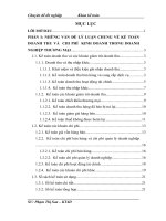 Kế toán doanh thu và chi phí kinh doanh của Công ty Cổ phần xây dựng và chế biến lương thực Vĩnh Hà