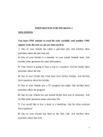 Đề cương môn nói tiếng anh 1 ehou đại học mở