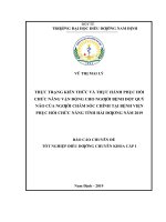 thực trạng kiến thức và thực hành phục hồi chức năng vận động cho người bệnh đột quỵ não của người chăm sóc chính tại bệnh viện phục hồi chức năng tỉnh hải dương năm 2019 
