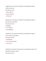 Đáp án môn Nói Tiếng Anh 1 Ehou