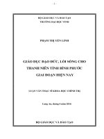 Giáo dục đạo đức, lối sống cho thanh niên tỉnh bình phước giai đoạn hiện nay    