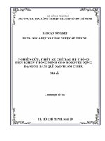 Luận văn Khoa học ĐỘC QUYỀN: Nghiên cứu, thiết kế chế tạo hệ thống điều khiển thông minh cho robot di động dạng xe bám quỹ đạo tham chiếu
