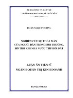 Nghiên cứu sự thỏa mãn của người dân trong bồi thường, hỗ trợ khi nhà nước thu hồi đất 
