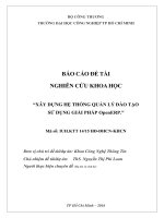 Báo cáo Khoa học ĐỘC QUYỀN (Word): Xây dựng hệ thống quản lý đào tạo sử dụng giải pháp OpenERP
