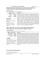 PHÁT TRIỂN kết cấu hạ TẦNG TỈNH THÁI NGUYÊN TRONG bối CẢNH CUỘC CÁCH MẠNG CÔNG NGHIỆP lần THỨ 4