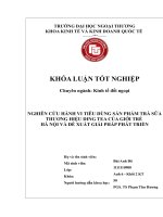 Nghiên cứu hành vi tiêu dùng sản phẩm trà sữa thương hiệu DING TEA của giới trẻ hà nội và đề xuất giải pháp phát triển  