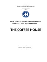 PHÂN TÍCH CHIẾN lược MARKETING DỊCH vụ của CÔNG TY CP TP DV TRÀ cà PHÊ VIỆT NAM THE COFFEE HOUSE 