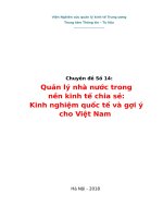 Chuyên đề quản lý nhà nước trong nền kinh tế chia sẻ kinh nghiệm quốc tế và gợi ý cho việt nam  
