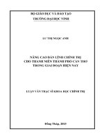 Nâng cao bản lĩnh chính trị cho thanh niên thành phố cần thơ trong giai đoạn hiện nay    