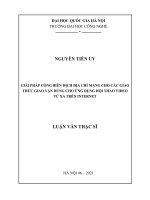 GIẢI PHÁP CỔNG BIÊN DỊCH ĐỊA CHỈ MẠNG CHO CÁC GIAO THỨC GIAO VẬN DÙNG CHO ỨNG DỤNG HỘI THẢO VIDEO TỪ XA TRÊN INTERNET