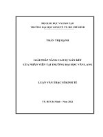 Giải pháp nâng cao sự gắn kết của nhân viên tại trường đại học văn lang 