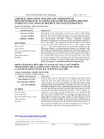 PHÂN TÍCH DẠNG hóa học và ĐÁNH GIÁ NGUY cơ ô NHIỄM môi TRƯỜNG bởi zn TRONG đất THẢI của mỏ QUẶNG pb zn LÀNG HÍCH, HUYỆN ĐỒNG hỷ, TỈNH THÁI NGUYÊN