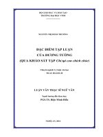 Đặc điểm tạp luận của dương tường (qua khảo sát tập chỉ tại con chích chòe)    
