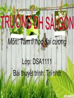 Bài thuyết trình TRÍ NHỚ   tâm lý học đại cương  