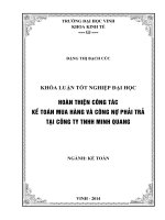 Hoàn thiện công tác kế toán mua hàng và công nợ phải trả tại công ty tnhh minh quang    