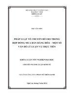 Pháp luật về chuyển rủi ro trong hợp đồng mua bán hàng hóa một số vấn đề lí luận và thực tiễn    