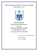 PHÂN TÍCH HOẠT ĐỘNG KINH TẾ