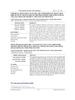 PHÂN TÍCH DẠNG hóa học và ĐÁNH GIÁ NGUY cơ ô NHIỄM môi TRƯỜNG bởi pb TRONG đất THẢI của mỏ QUẶNG pb zn LÀNG HÍCH, HUYỆN ĐỒNG hỷ, TỈNH THÁI NGUYÊN 