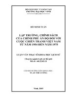 Lập trường, chính sách của chính phủ ấn độ đối với cuộc chiến tranh việt nam từ năm 1954 đến năm 1975    