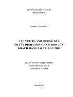CÁC yếu tố ẢNH HƯỞNG đến QUYẾT ĐỊNH CHỌN GRABFOOD của KHÁCH HÀNG tại TP  cần THƠ 