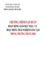 Hoạt động giáo dục NGLL và hoạt động trải nghiệm sáng tạo trong trường trung học  