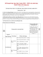 Kế hoạch dạy học lớp 2 năm học 2021-2022 sách Kết nối tri thức