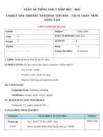 Giáo án Family and Friends National Edition _ Sách chân trời sáng tạo