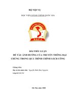 ẢNH HƯỞNG CỦA TRUYỀN THÔNG ĐẠI CHÚNG TRONG QUÁ TRÌNH CHÍNH SÁCH CÔNG