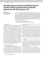 Giải pháp nâng cao hiệu quả sử dụng thiết bị dạy học môn Địa lí để đáp ứng đổi mới dạy học phát triển năng lực học sinh cấp Trung học cơ sở