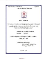 Văn hóa an toàn người bệnh của nhân viên y tế tại bệnh viện nhi tư năm 2020 2021 và một số yếu tố liên quan 