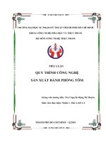 TIỂU LUẬN QUY TRÌNH CÔNG NGHỆ sản XUẤT BÁNH PHỒNG tôm 