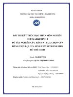 NGHIÊN cứu HÀNH VI lựa CHỌN cửa HÀNG TIỆN lợi của SINH VIÊN ở THÀNH PHỐ hồ CHÍ MINH 