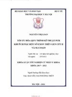 Tối ưu hóa quy trình kỹ thuật PCR khuếch đại một số exon trên gen cpt II và slc25a20 