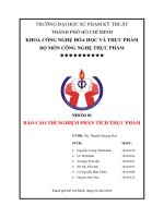 BÁO cáo THÍ NGHIỆM PHÂN TÍCH THỰC PHẨM 