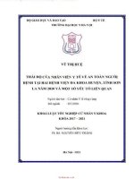 Thái độ của nhân viên y tế về an toàn người bệnh tại hai BVĐK huyện tỉnh sơn la năm 2020 và một số yếu tố liên quan 