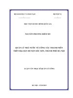 Luận văn Thạc sĩ Quản lý nhà nước về công tác thanh niên trên địa bàn huyện Sóc Sơn, thành phố Hà Nội