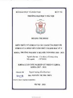 Kiến thức về stress và các cách ứng phó với stress của sinh viên năm thứ 3 ngành bác sĩ y khoa, trường đại học y hà nội, năm học 2020   2021 