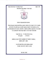 Tình trạng dinh dưỡng, khẩu phần ăn và một số yếu tố liên quan đến khẩu phần vitamin k của người bệnh sử dụng thuốc chống đông kháng vitamin k tại bệnh viện đại học y hà nội năm 2021 