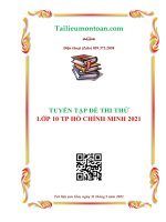 Tài liệu Bộ đề thi thử vào lớp 10 môn toán thành phố Hồ Chí Minh năm 2021