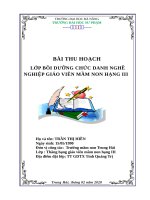 BÀI THU HOẠCHLỚP BỒI DƯỠNG CHỨC DANH NGHỀNGHIỆP GIÁO VIÊN MẦM NON HẠNG III