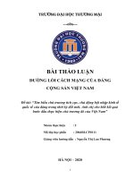 (Bài thảo luận môn đường lối) Tìm hiểu chủ trương tích cực, chủ động hội nhập kinh tế quốc tế của đảng trong thời kỳ đổi mới. Anh chị cho biết kết quả bước đầu thực hiện chủ trương đó của Việt Nam