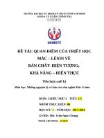 BÁO CÁO MÁC LÊNIN BẢN CHẤT HIỆN TƯỢNG KHẢ NĂNG HIỆN THỰC