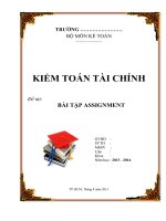 26 bài tiểu luận PHÂN TÍCH QUAN điểm của KIỂM TOÁN môn kiểm toán