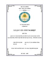 QUẢN LÝ CHI THƢỜNG XUYÊN NGÂN SÁCH NHÀ NƢỚC  TẠI TRƢỜNG PTDT NỘI TRÚ HUYỆN QUẢN BẠ - TỈNH HÀ GIANG