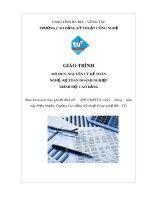 Giáo trình mô đun Nguyên lý kế toán (Nghề Kế toán doanh nghiệp - Trình độ cao đẳng) - CĐ Kỹ thuật Công nghệ BR-VT