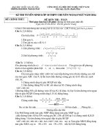 De thi chuyen ngu Ha Noi 2014